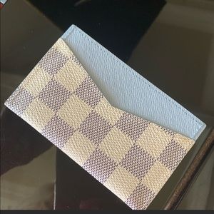 Louis Vuitton Damier Azur Card Holder in Light Blue and Cream